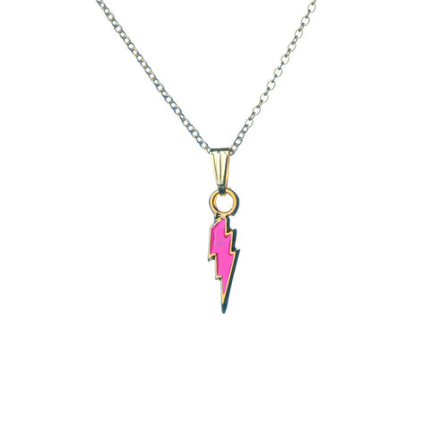 Pink Lightning Bolt Necklace